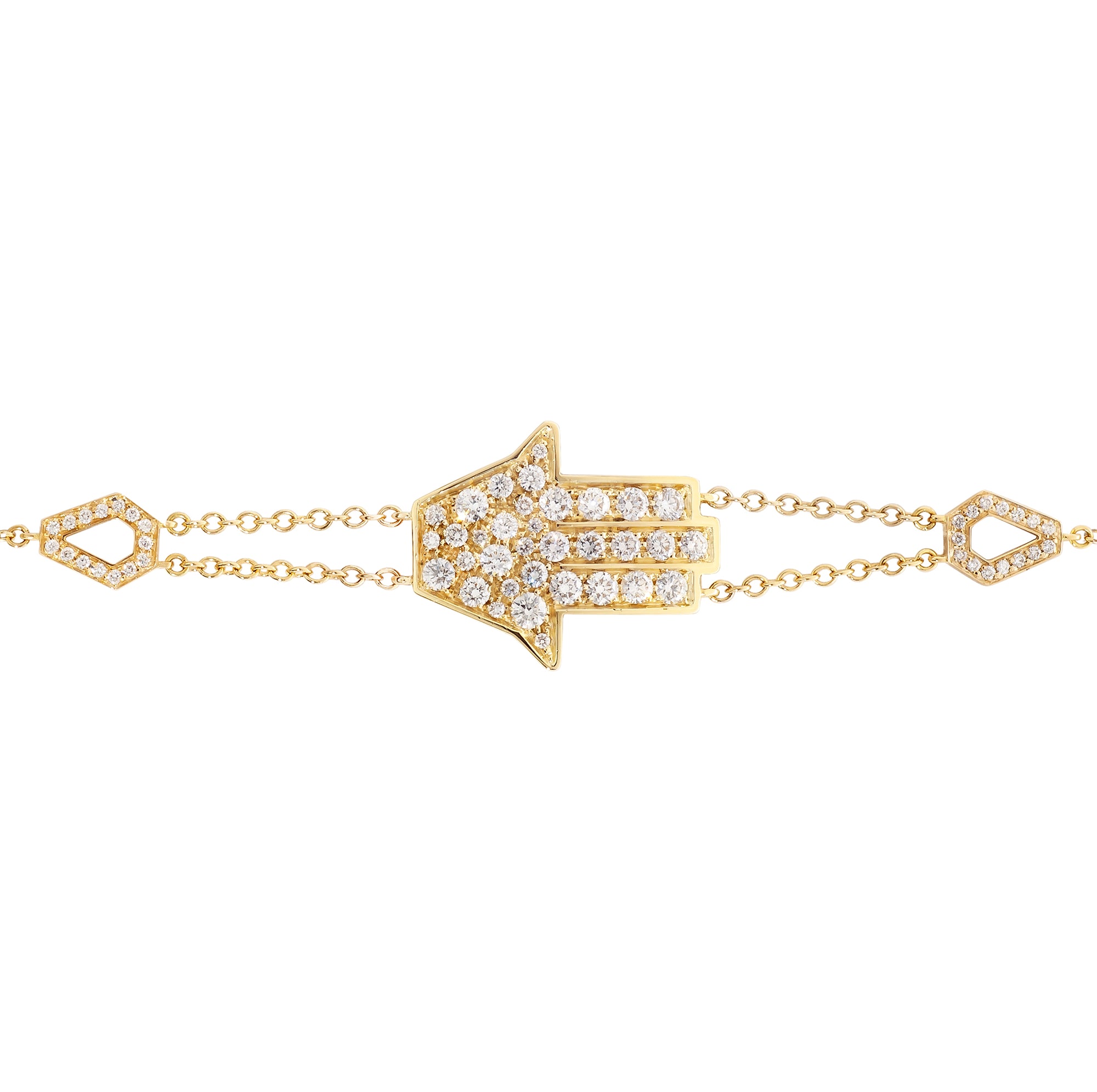 Statement Hamsa Bracelet on a Double Chain