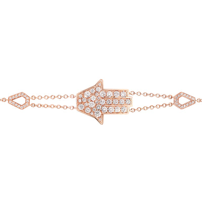 Statement Hamsa Bracelet on a Double Chain