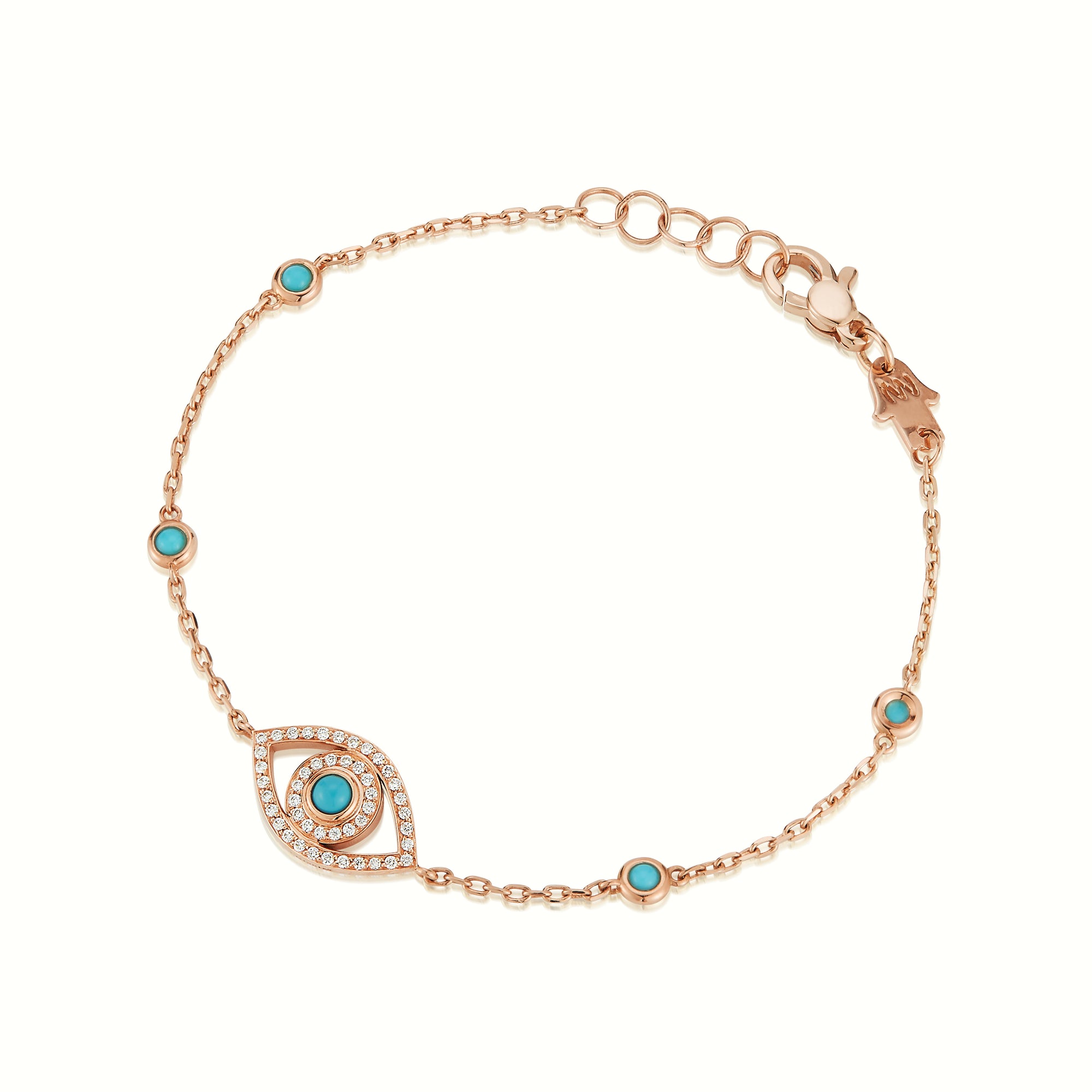 Mini Eye Bracelet in White Diamonds (single chain)