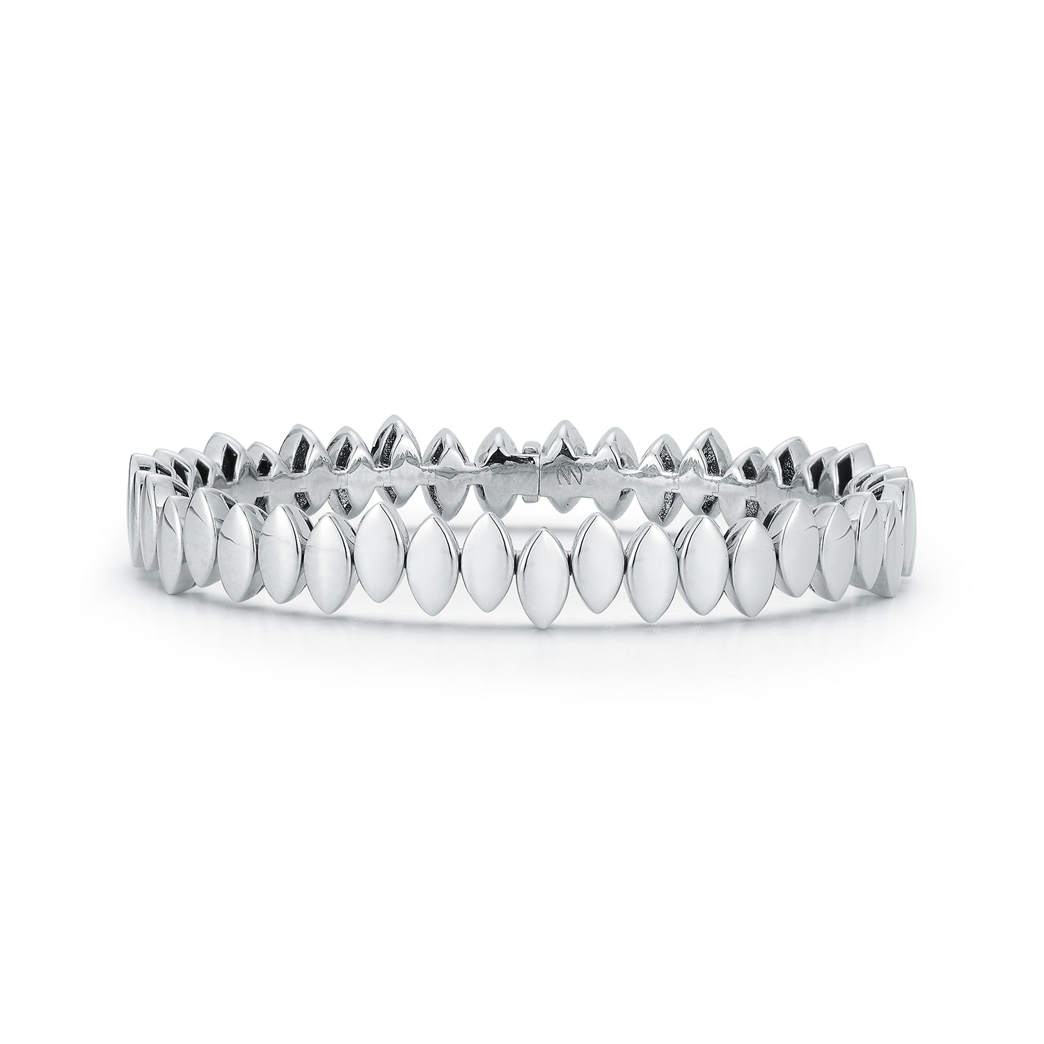 Flexible Plain Gold Navette Bangle