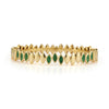 Flexible Navette Bangle with Front Emeralds