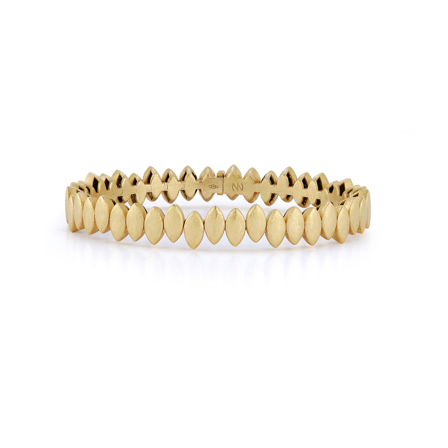 Flexible Plain Gold Navette Bangle