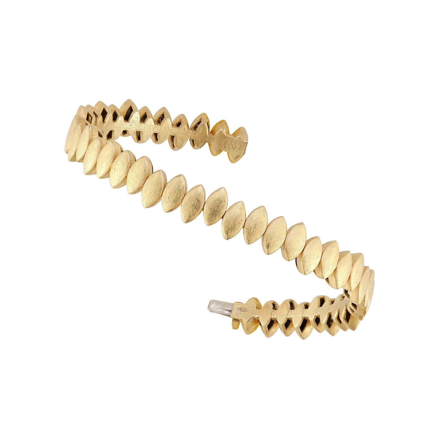 Flexible Plain Gold Navette Bangle