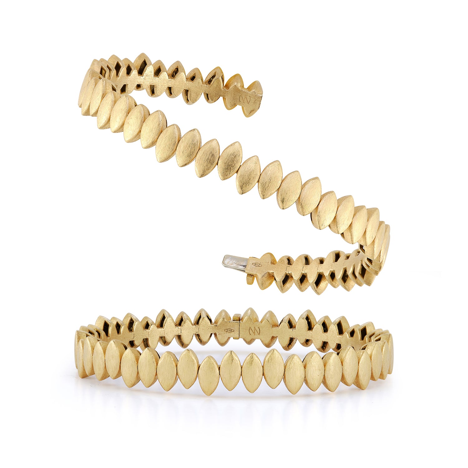 Flexible Plain Gold Navette Bangle