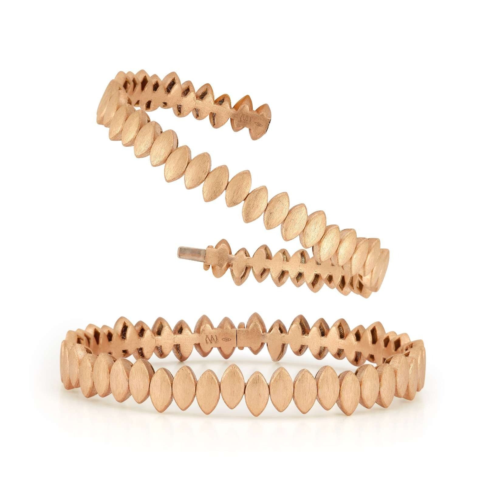 Flexible Plain Gold Navette Bangle