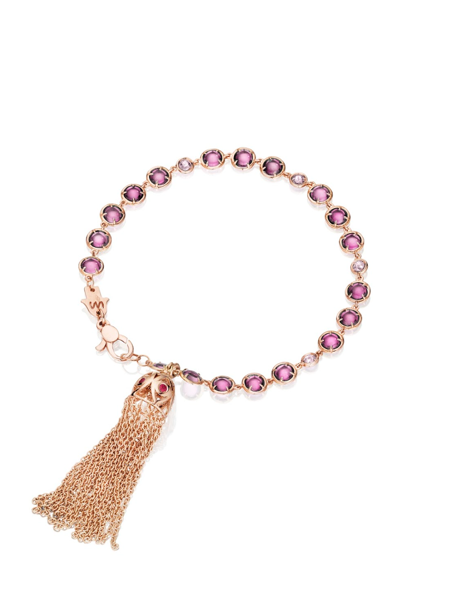 Bazel Bracelet with Eye Tassel