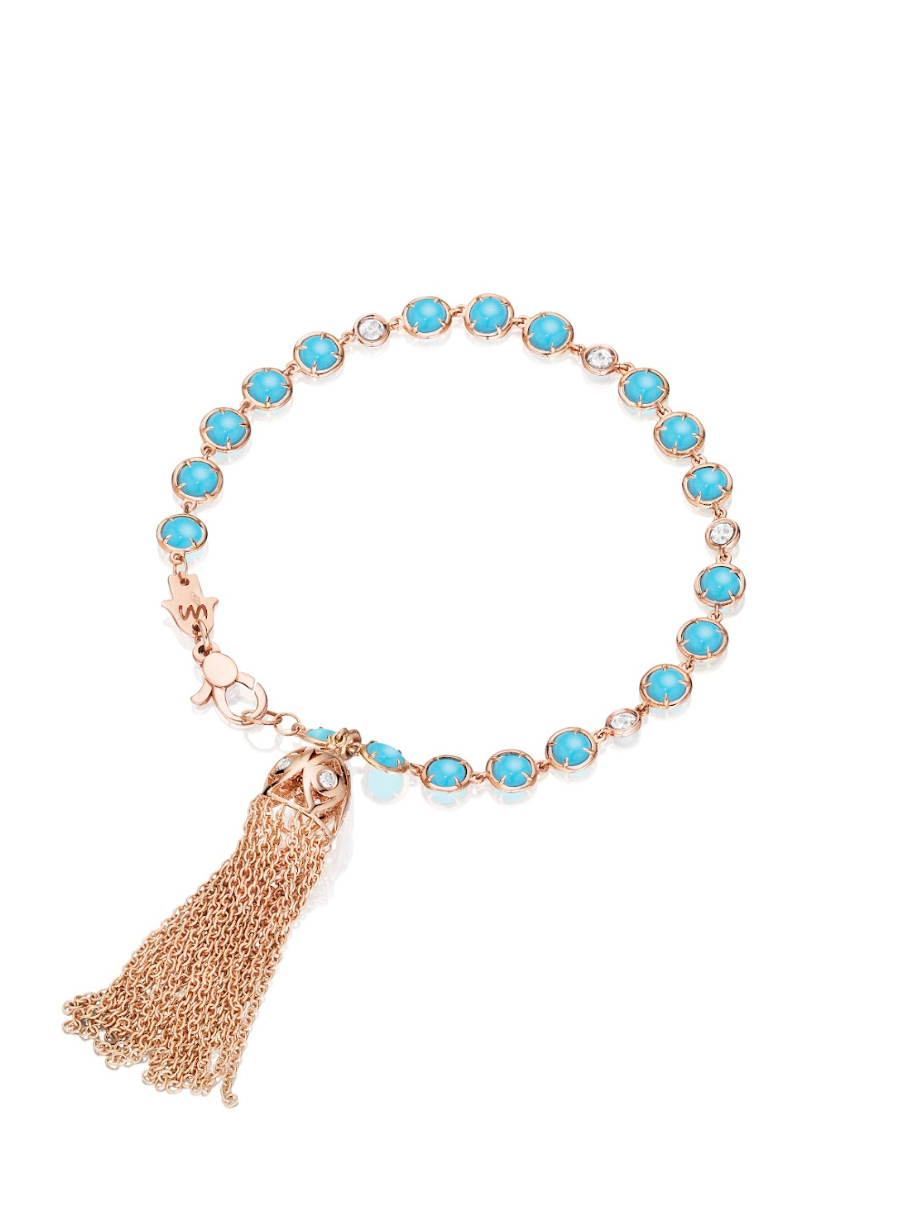 Bazel Bracelet with Eye Tassel