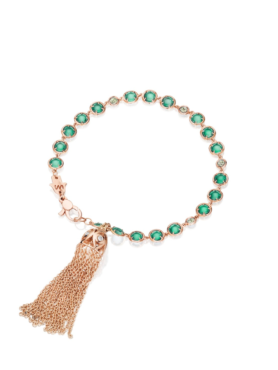 Bazel Bracelet with Eye Tassel