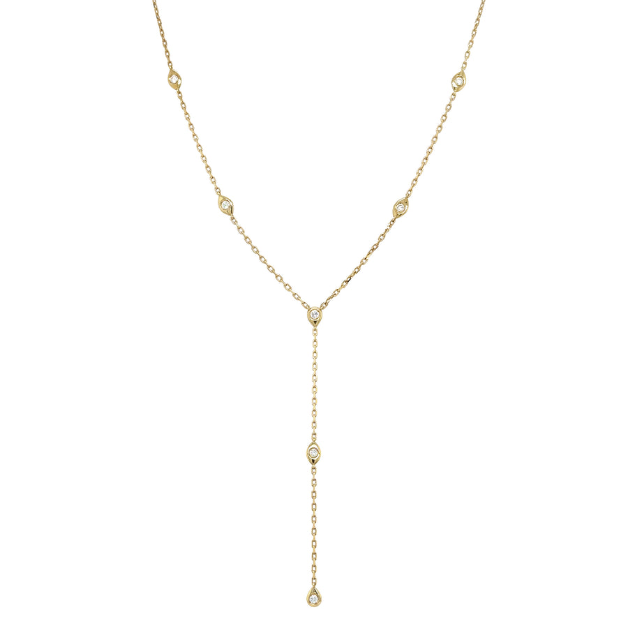 Lariat Style Diamond necklace in 18K Gold