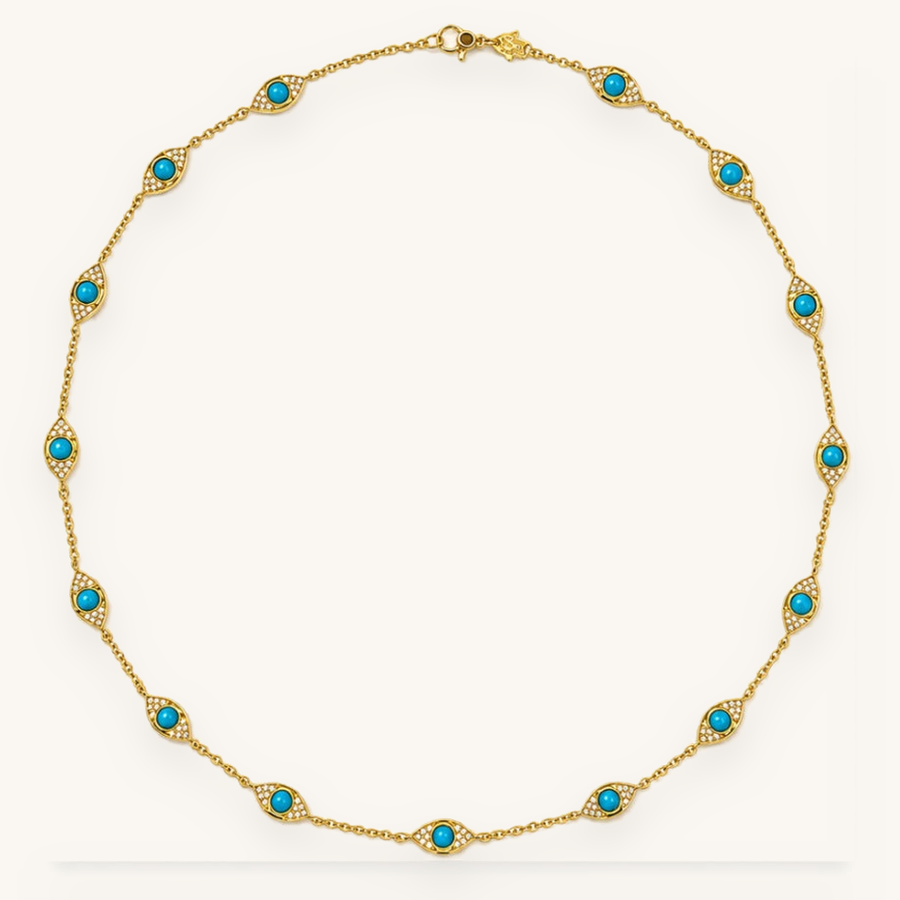 Turquoise Eye Station Necklace