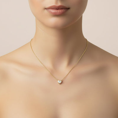 Heart Shaped Diamond Necklace (0.30ct) in 18K Gold
