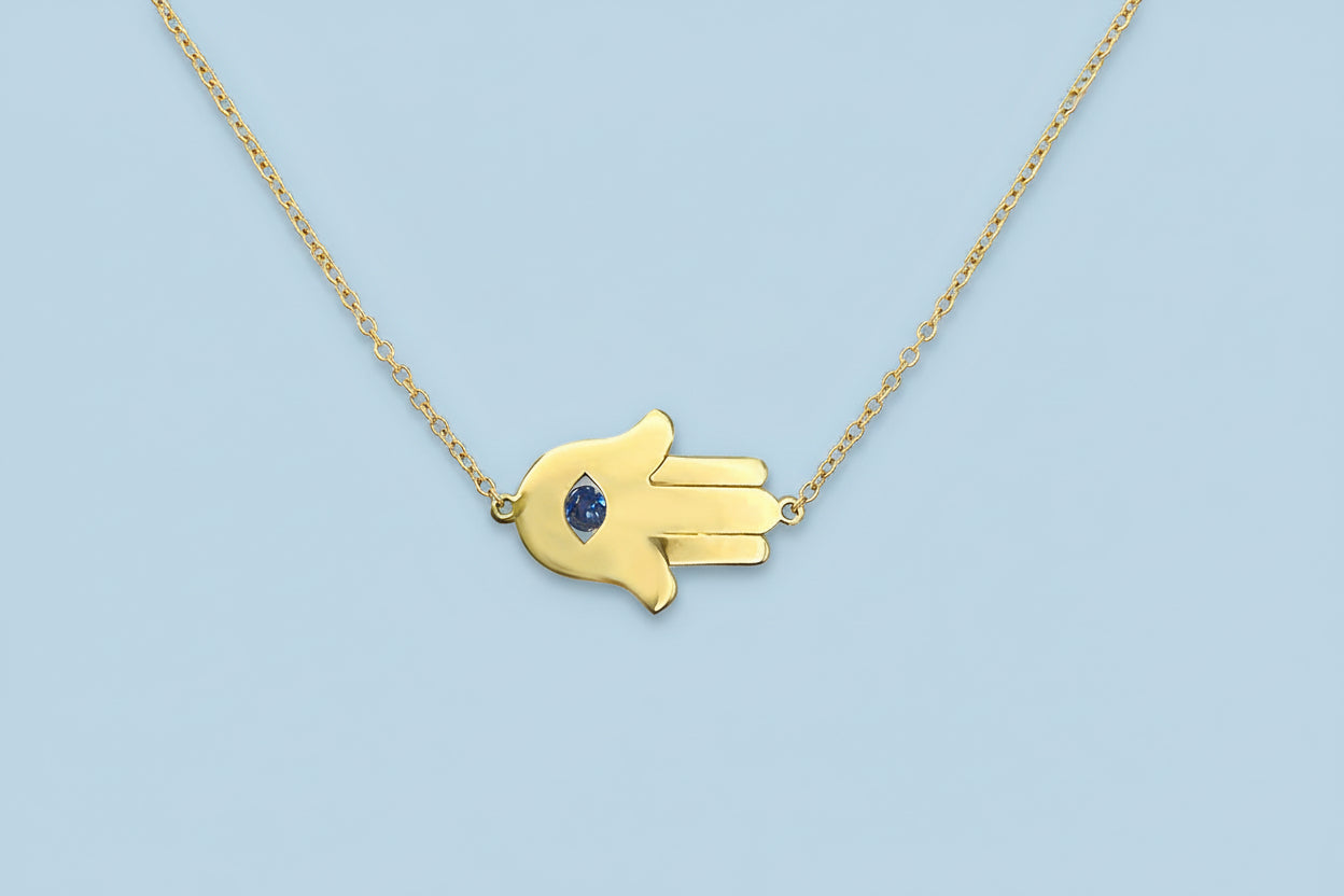 Gloria Sideways Hamsa Necklace
