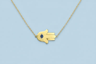 Gloria Sideways Hamsa Necklace