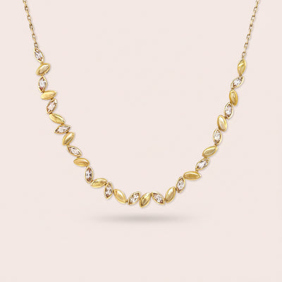 Navette Necklace with Morganite in 18K Gold