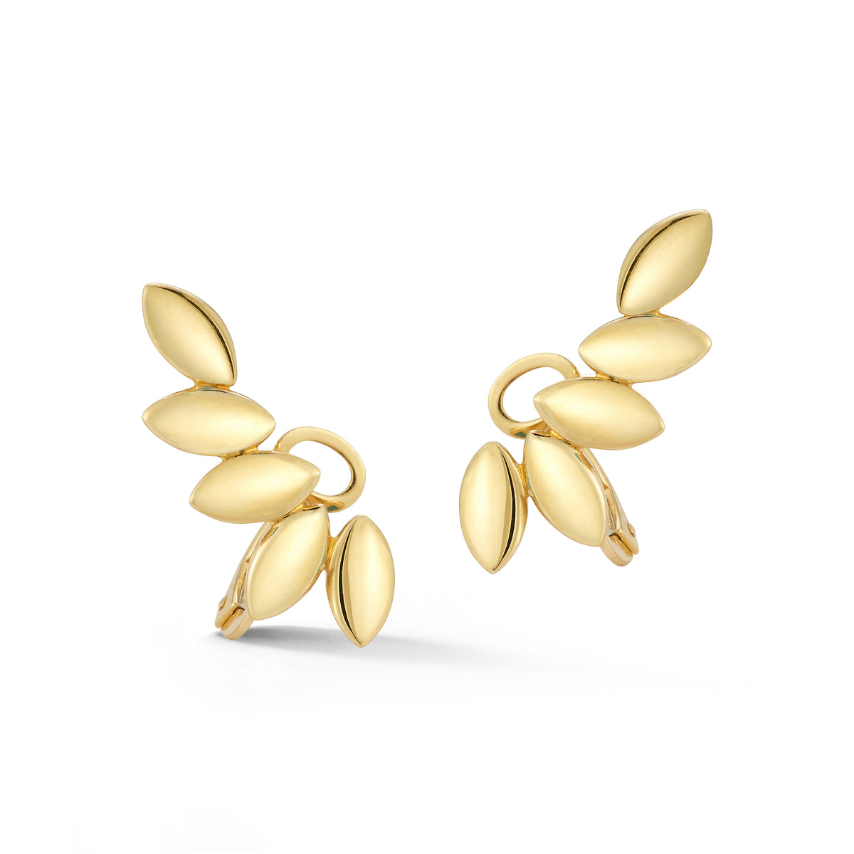 Five Navette Polished Ear Climbers