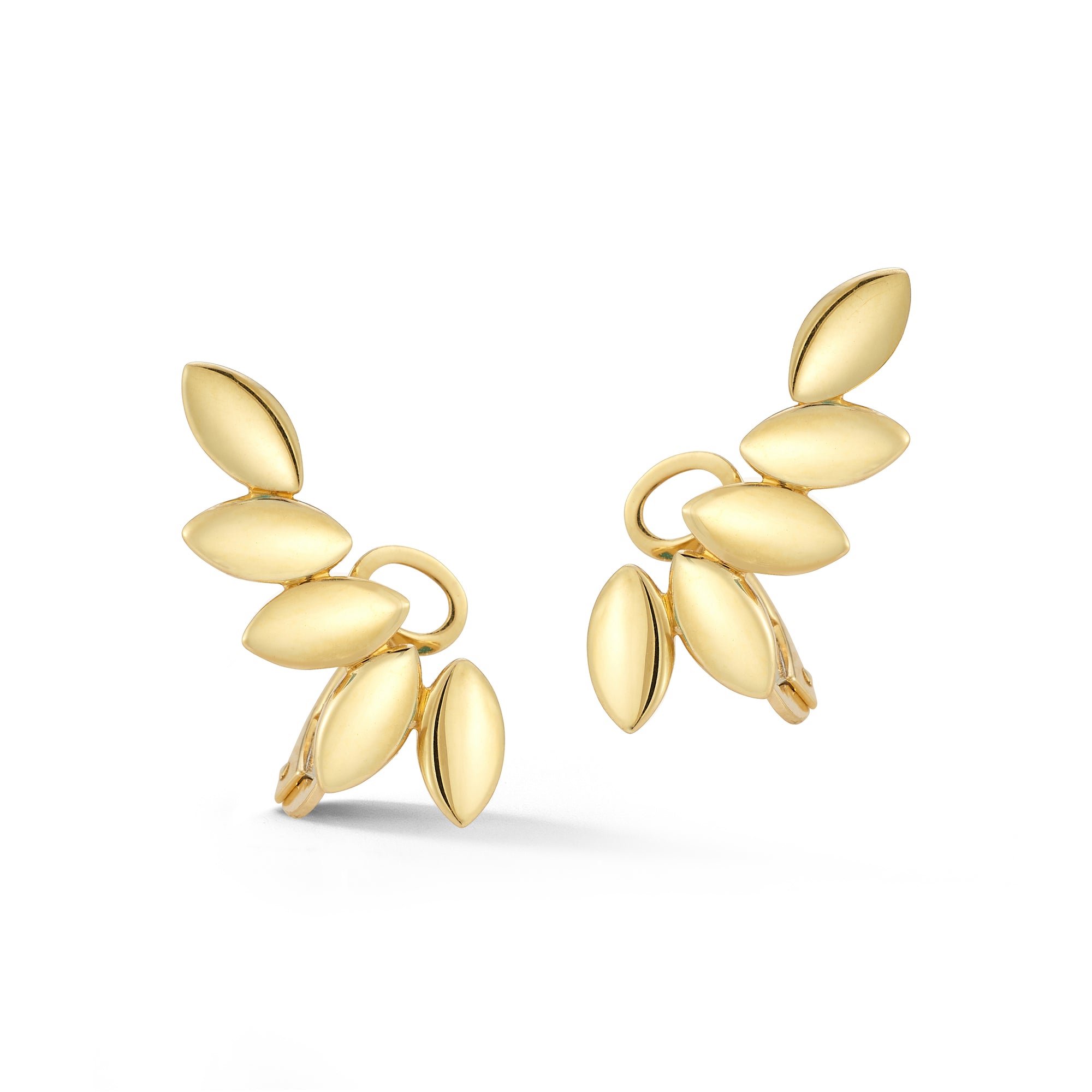 Five Navette Polished Ear Climbers