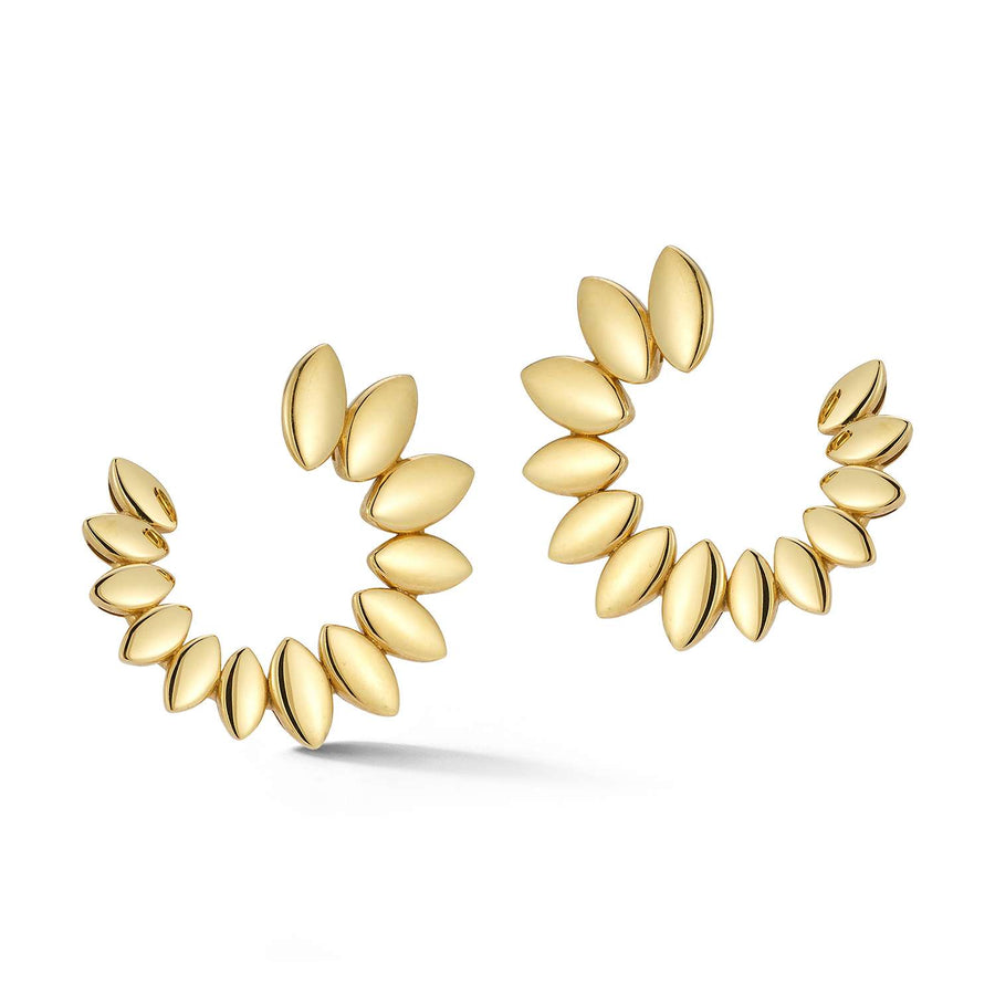 Navette Hoop Earrings in 18K Gold
