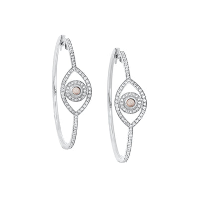 Mini Eye Hoop Earrings in 18K Gold