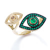 Double Eye Ring - Colored Stones