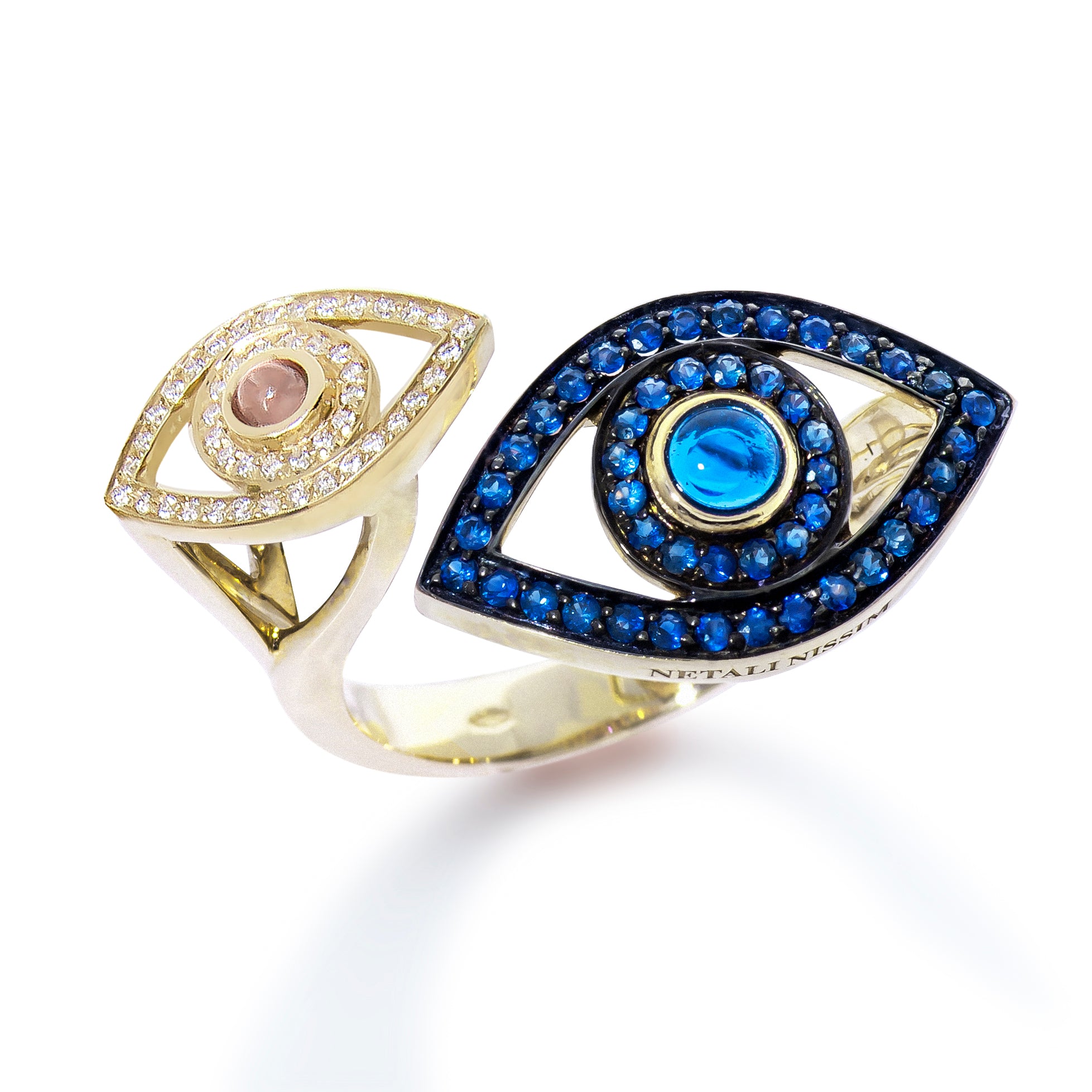 Double Eye Ring - Blue Sapphires