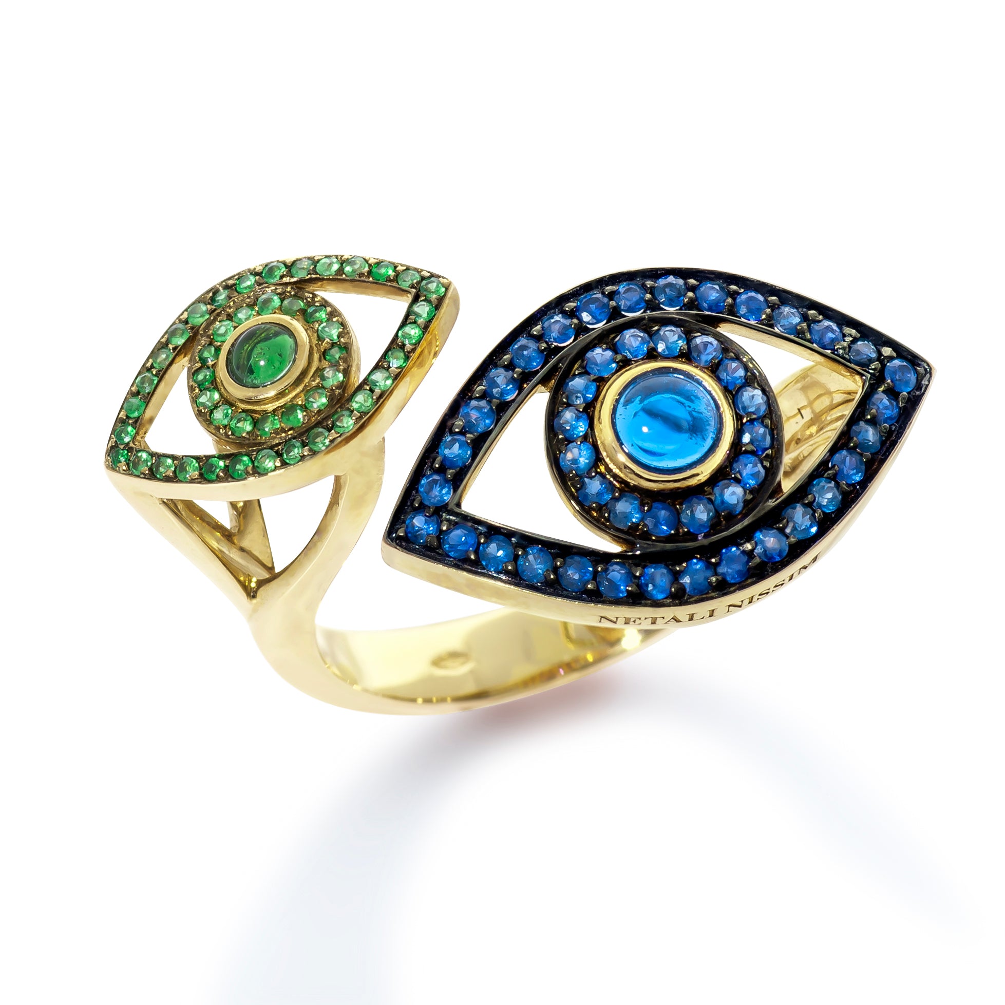 Double Eye Ring - Blue Sapphires