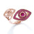 Double Eye Ring with Colored Stones and diamonds