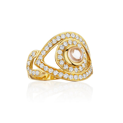 Eye Ring in White Diamonds