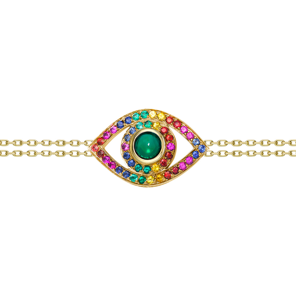 Eye Bracelet on a Double Chain