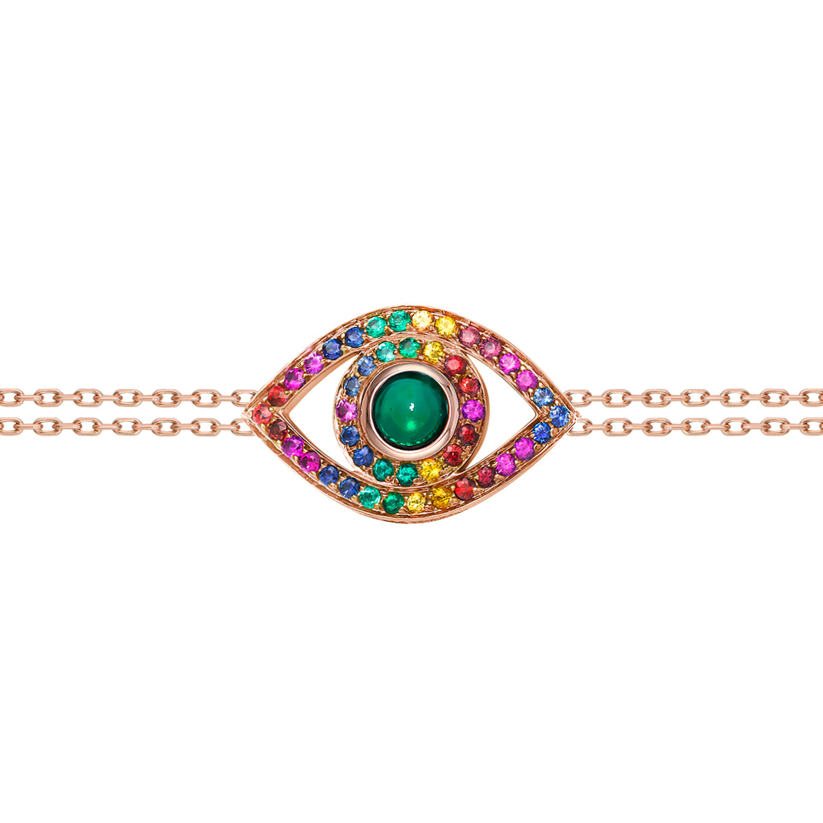 Eye Bracelet on a Double Chain