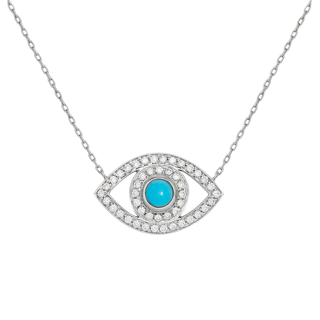 Diamonds/ Turquoise | 18K White Gold