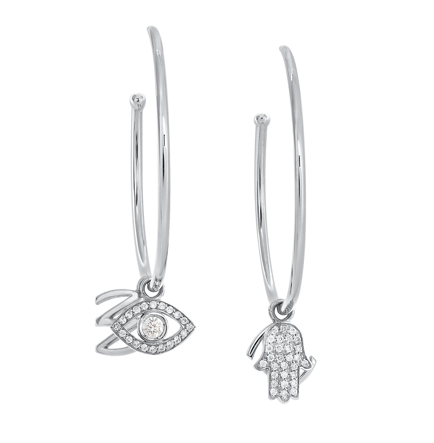 Hoop Earrings with single charms