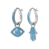 Mini Hoops with Eye and Chamsa