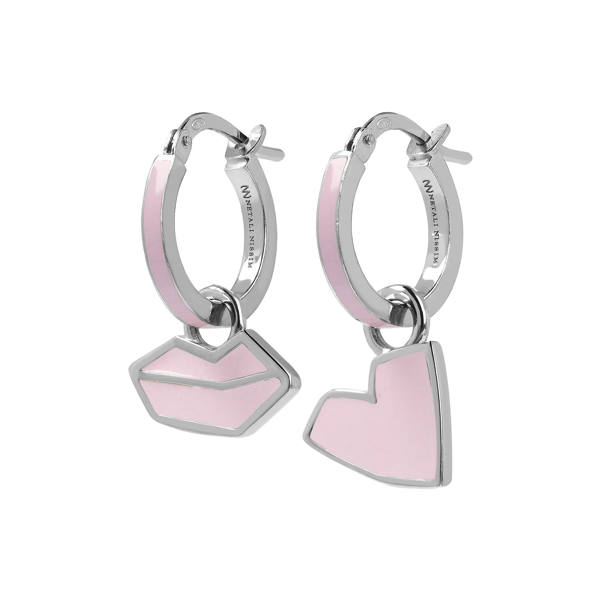 Small Hoops with Heart and Lips